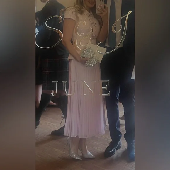 Self-Portrait Pink Boucle Midi Dress - Picture 9 of 9